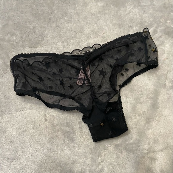 New! Victoria's Secret The Lacie Black Sheer Mesh Cheeky Panty 10392 - Picture 8 of 9